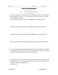 Doppler Effect Problems - Norwell Public Schools