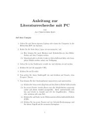 Anleitung zur Literaturrecherche mit PC