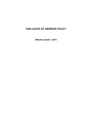 VISA LEAVE OF ABSENCE POLICY