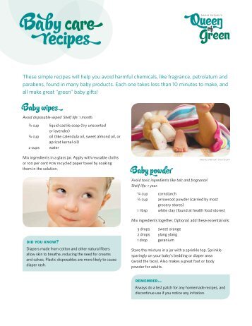 Queen of Green Baby Care Recipes - David Suzuki Foundation