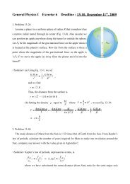 General Physics I Exercise 6 Deadline : 13:10, December 11th, 2009