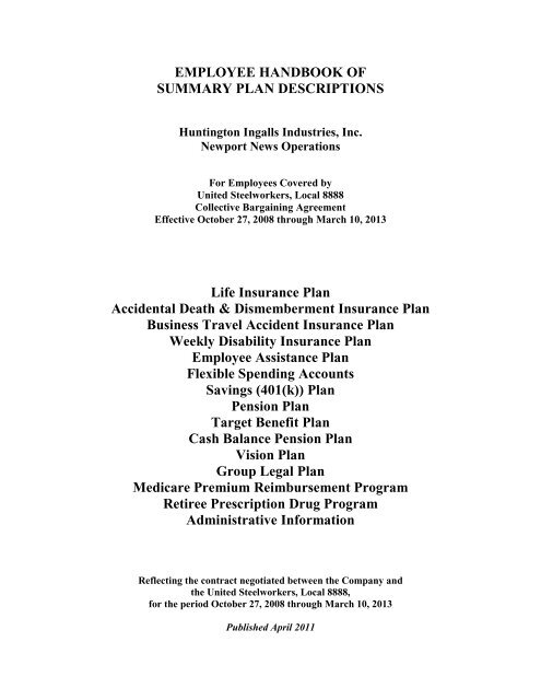 HII Newport News Operations Summary Plan ... - Benefits Connect