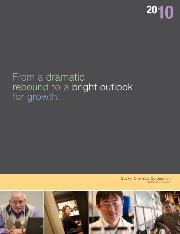 From a dramatic rebound to a bright outlook for growth. - Quaker ...