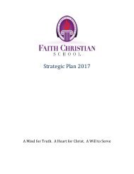 Strategic Plan 2017 - Faith Christian School