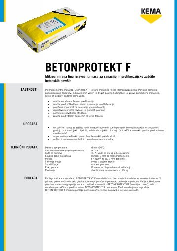 BETONPROTEKT F - Kema.si