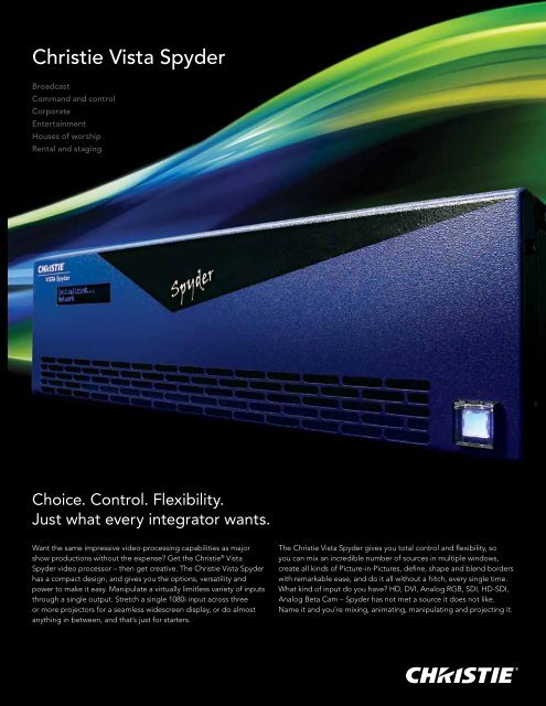 Christie Vista Spyder Brochure - Christie Digital Systems