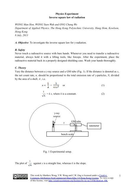 Inverse square law of radiation - The Hong Kong Polytechnic ...