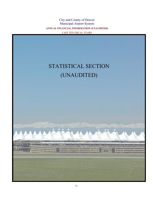 City and County of Denver Municipal Airport System ANNUAL ...