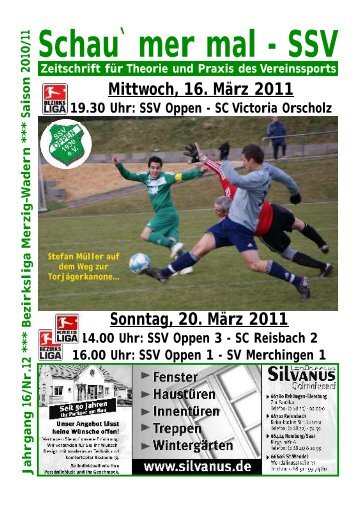 Ausgabe 12: 16.03.2011: Heimspiele gegen Viktoria ... - SSV Oppen