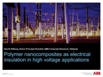 Polymer nanocomposites as electrical insulation in high voltage ...