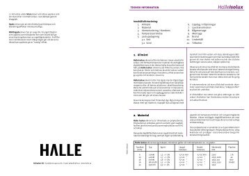 teknisk information - Halle