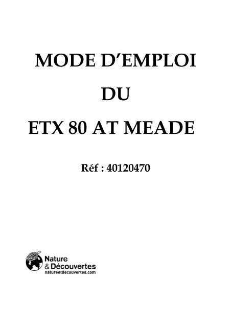 MODE D'EMPLOI - Nature et DÃ©couvertes