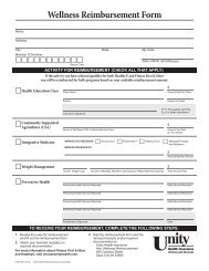 Wellness Reimbursement Form - Unity Health Insurance