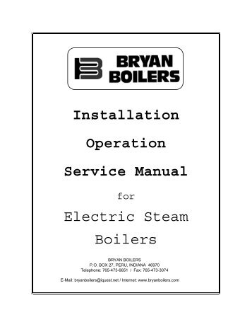 Electric Steam Boiler - I/O Manual - Bryan Boilers