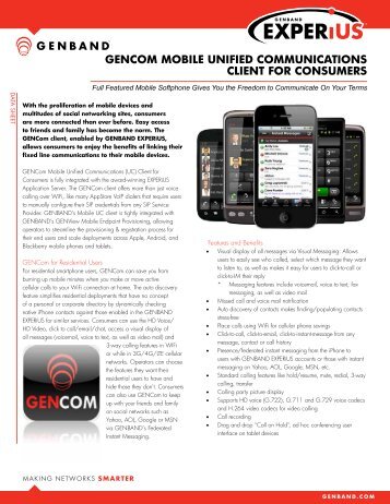 gencom mobile unified communications client for ... - Genband