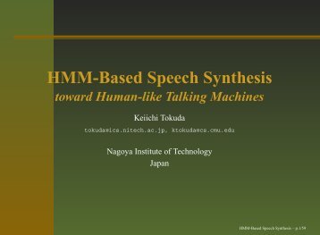 HMM-Based Speech Synthesis