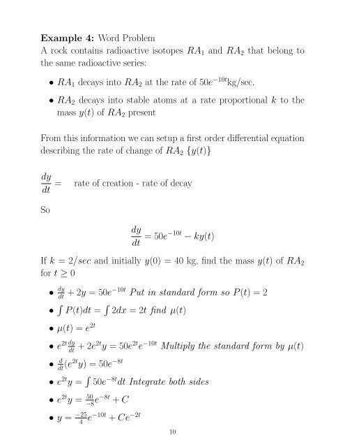 Math 225 Differential Equations Notes Chapter 2