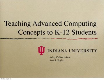 Teaching Advanced Computing Concepts to K-12 Students