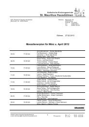 Messdienerplan für März u. April 2012 - St. Mauritius Hausdülmen