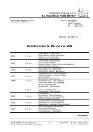 Messdienerplan für Mai und Juni 2012 - St. Mauritius Hausdülmen