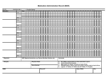 Medication Administration Record (MAR)