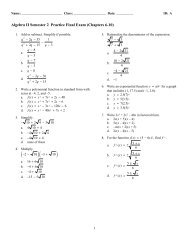 Algebra II Semester 2 Practice Final _18 Pages