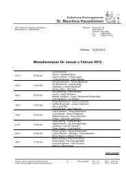 Messdienerplan für Januar u Februar 2012 - St. Mauritius Hausdülmen