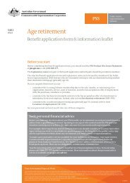 Age retirement benefit application - PSS