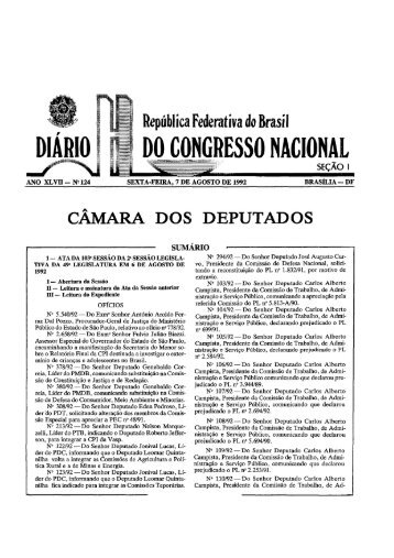 DO CONGRESSO NACIONAL DIÃRIO - CÃ¢mara dos Deputados