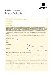 Pension Annuity Deferral Declaration - Aviva