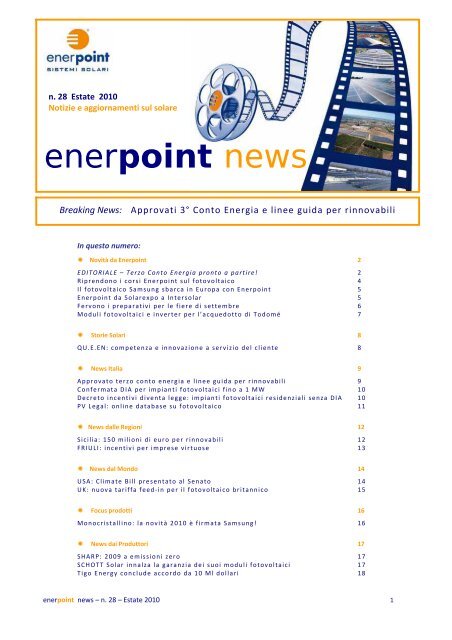 enerpoint news â n. 28 â Estate 2010