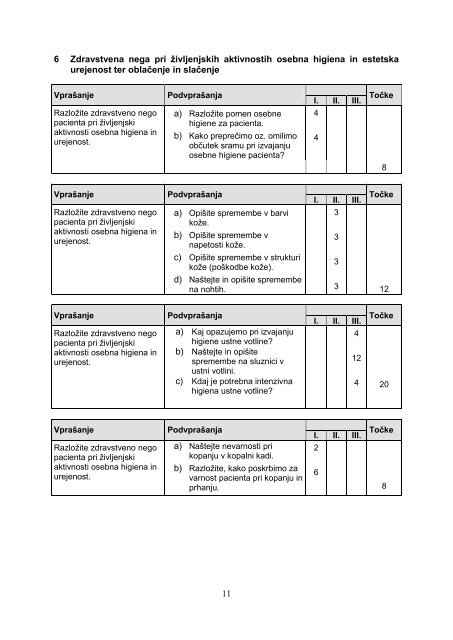 POKLICNA MATURA 2011/12 Program: zdravstvena nega ...