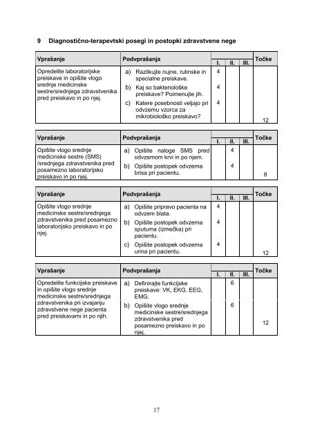 POKLICNA MATURA 2011/12 Program: zdravstvena nega ...