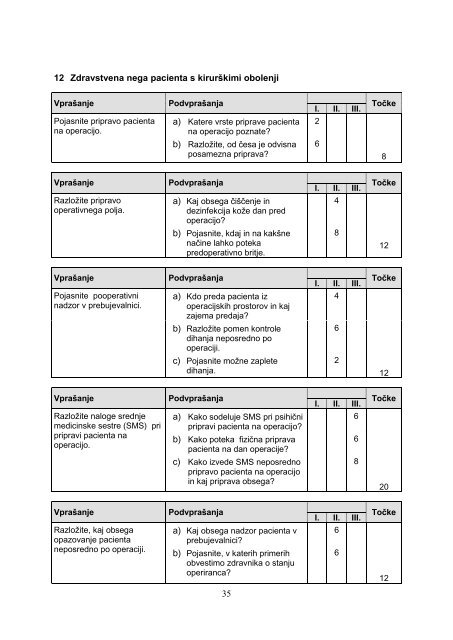 POKLICNA MATURA 2011/12 Program: zdravstvena nega ...