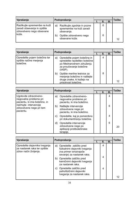 POKLICNA MATURA 2011/12 Program: zdravstvena nega ...