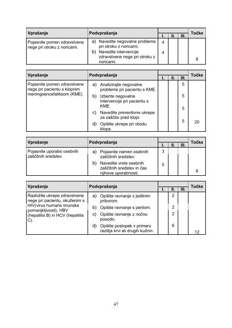 POKLICNA MATURA 2011/12 Program: zdravstvena nega ...