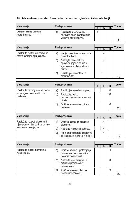 POKLICNA MATURA 2011/12 Program: zdravstvena nega ...