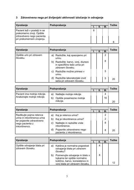 POKLICNA MATURA 2011/12 Program: zdravstvena nega ...