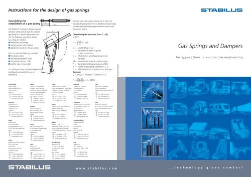 Gas Springs And Dampers Stabilus