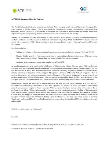 Page 1 ACP 2012 in Singapore: The Asian Consumer The World ...
