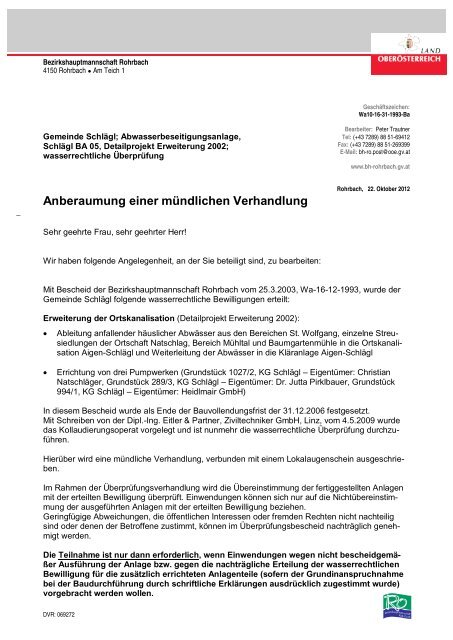 Bezirkshauptmannschaft Rohrbach Fischereirevier Rohrbach