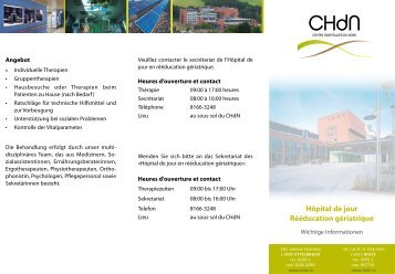 Hôpital de jour Rééducation gériatrique - CHdN