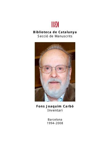 Fons Joaquim CarbÃ³ - Biblioteca de Catalunya