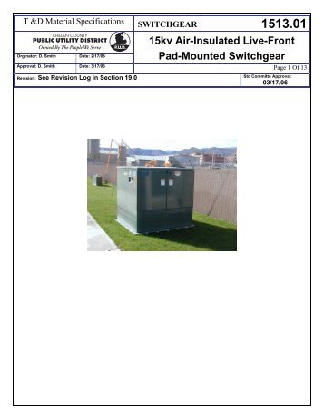 15kv Air-Insulated Live-Front Pad-Mounted Switchgear