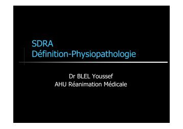 SDRA dÃ©finition physiopath - ATuRea