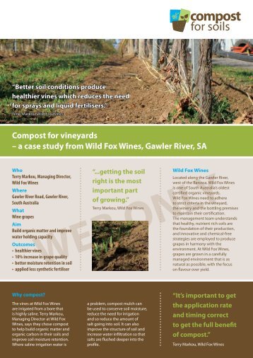 Wild Fox Wines - vineyards - Compost for Soils