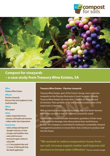 Treasury Wine Estates - vineyards - Compost for Soils