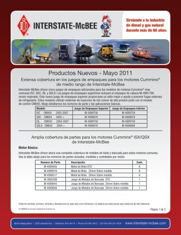 Productos Nuevos - Mayo 2011 - Interstate McBee