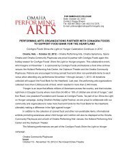 performing arts organizations partner with conagra foods to support ...