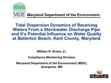 Billy Evans (MDE) - Tidal - Maryland Department of Natural ...